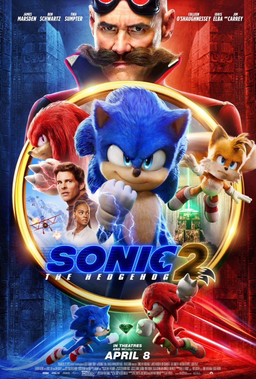 The official movie poster for Sonic the Hedgehog 2.