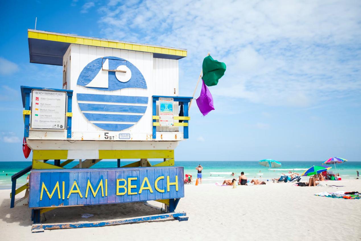 A photo of Miami Beach on a summer day.