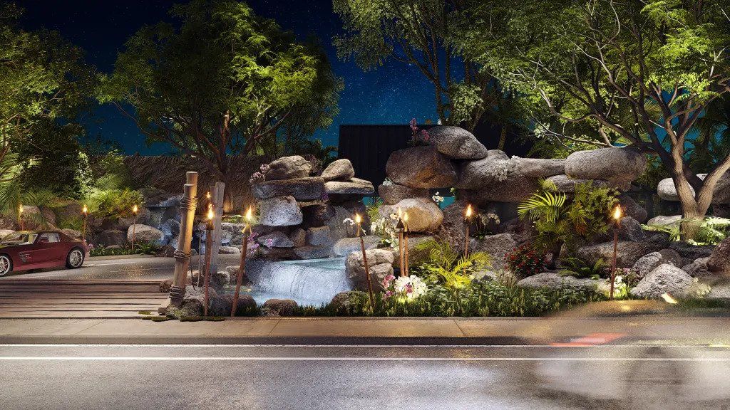 Diseño de MAIKAI impresión azul del exterior.