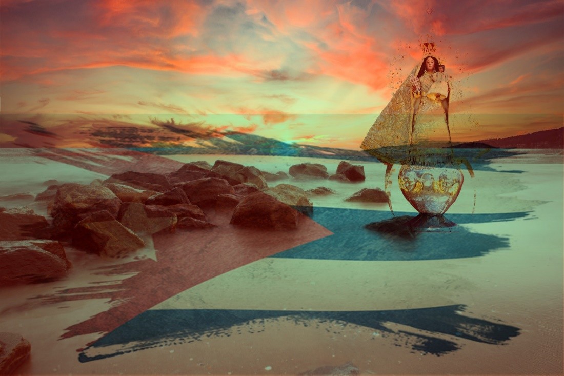 A painted portrait depicting Cachita.