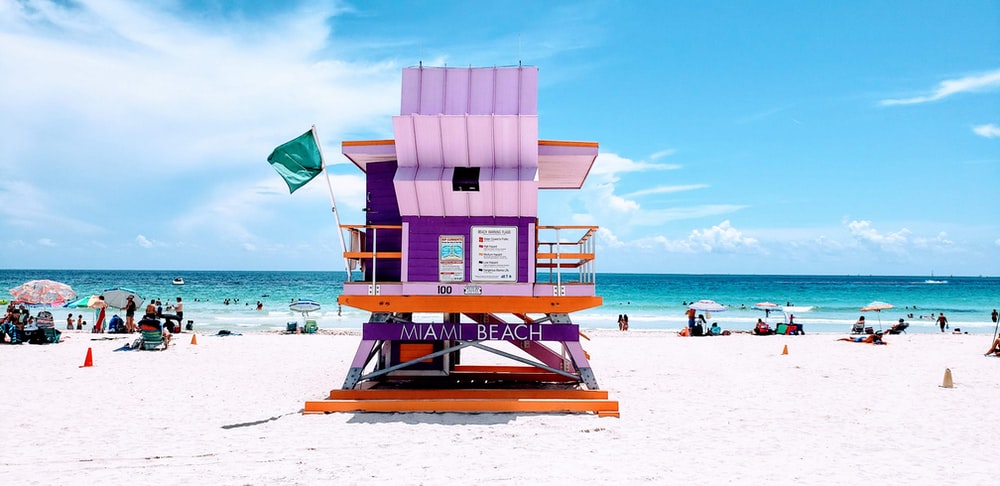 Una silla de salvavidas en Miami Beach.