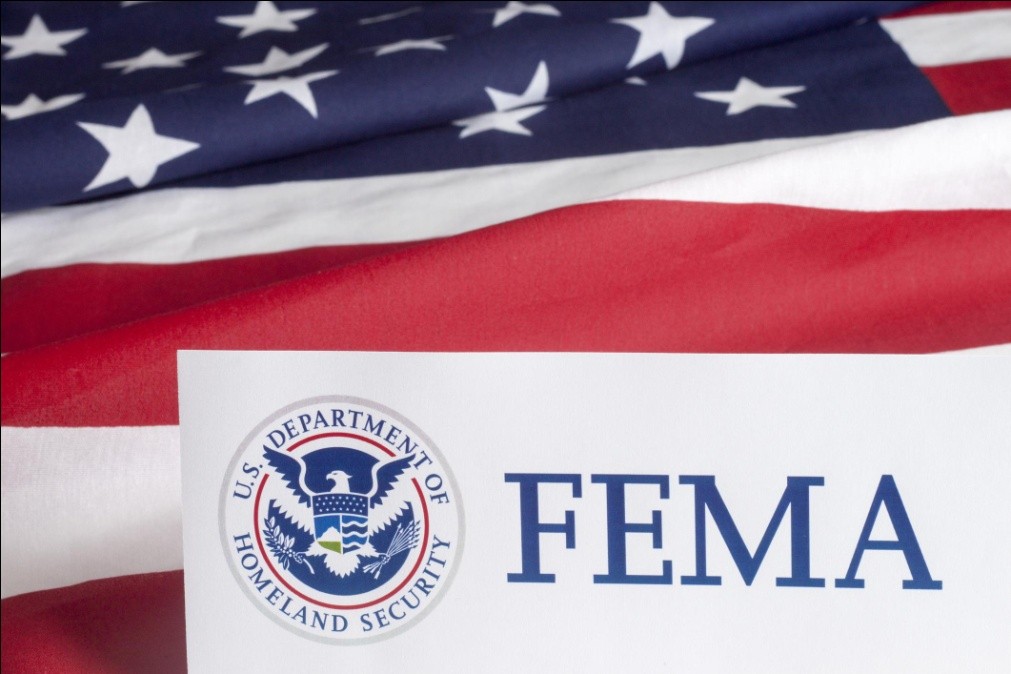 FEMA’s logo and U.S flag