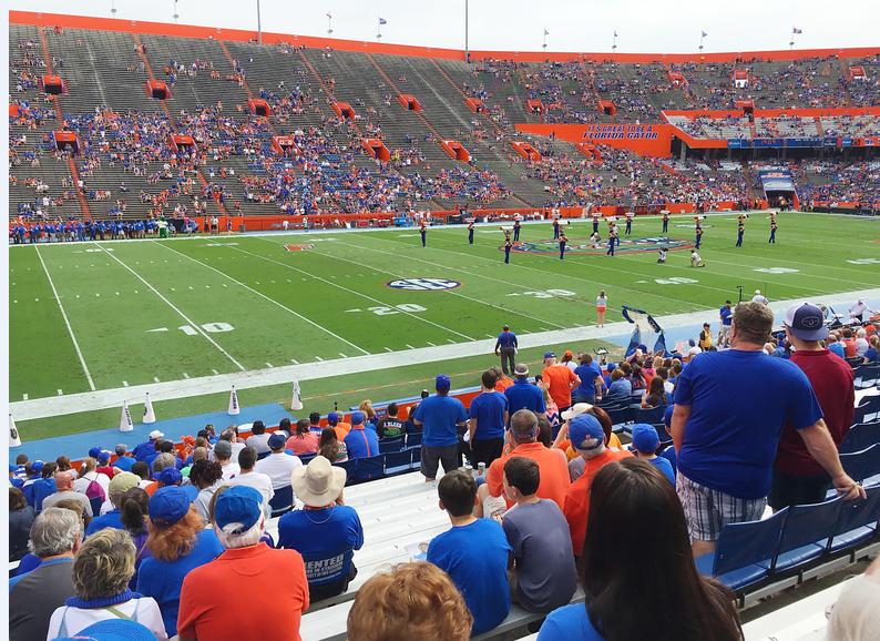 a football game on the field