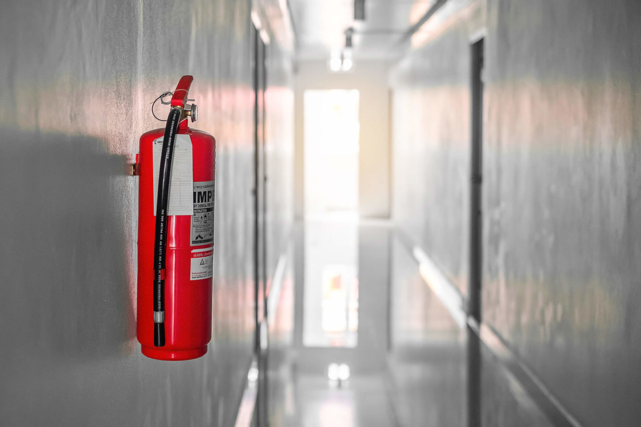Fire Extinguisher on a handle