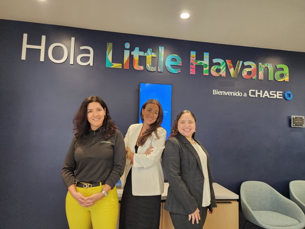 Grace Escudero, Cate Luzio, and Jacqueline Guttierez of Chase Community Center in Little Havana