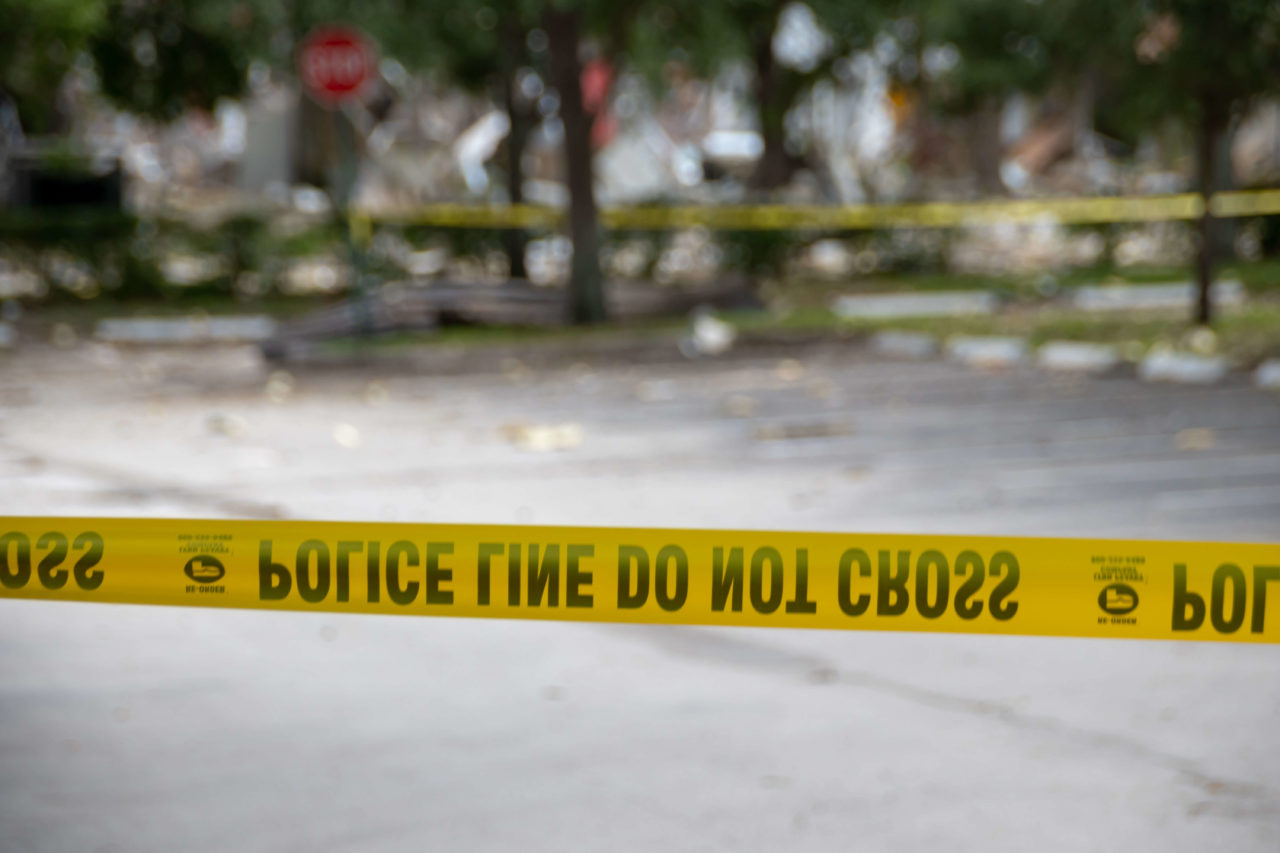 crime scene tape after fatal shooting