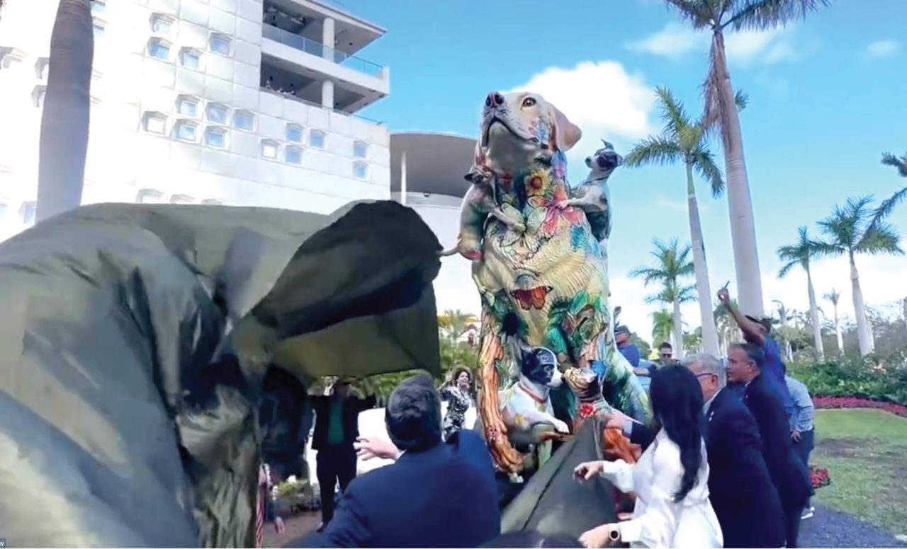 Dogs & Cats Sculpture Garden unveiling