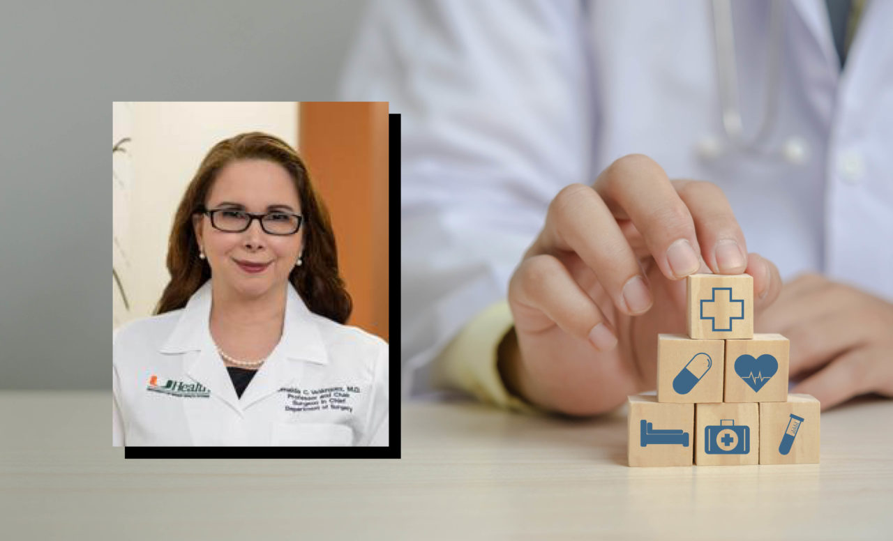 Imagen de señora con rótulos