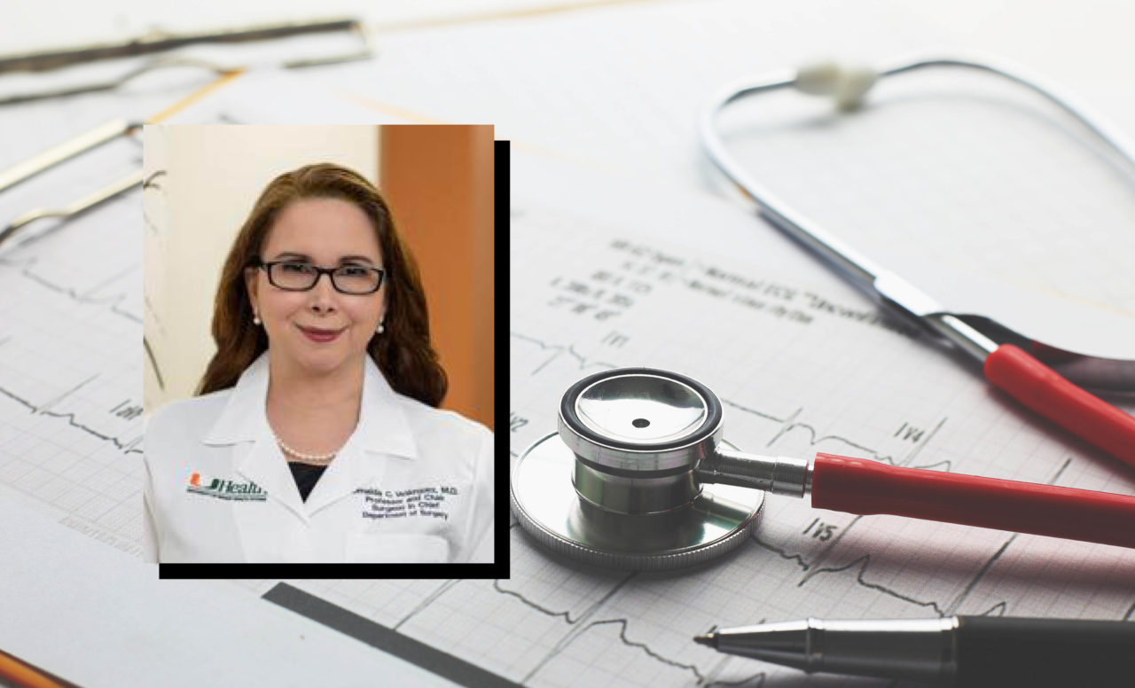 Picture of DR.Omaida C Velazquez with stethoscope