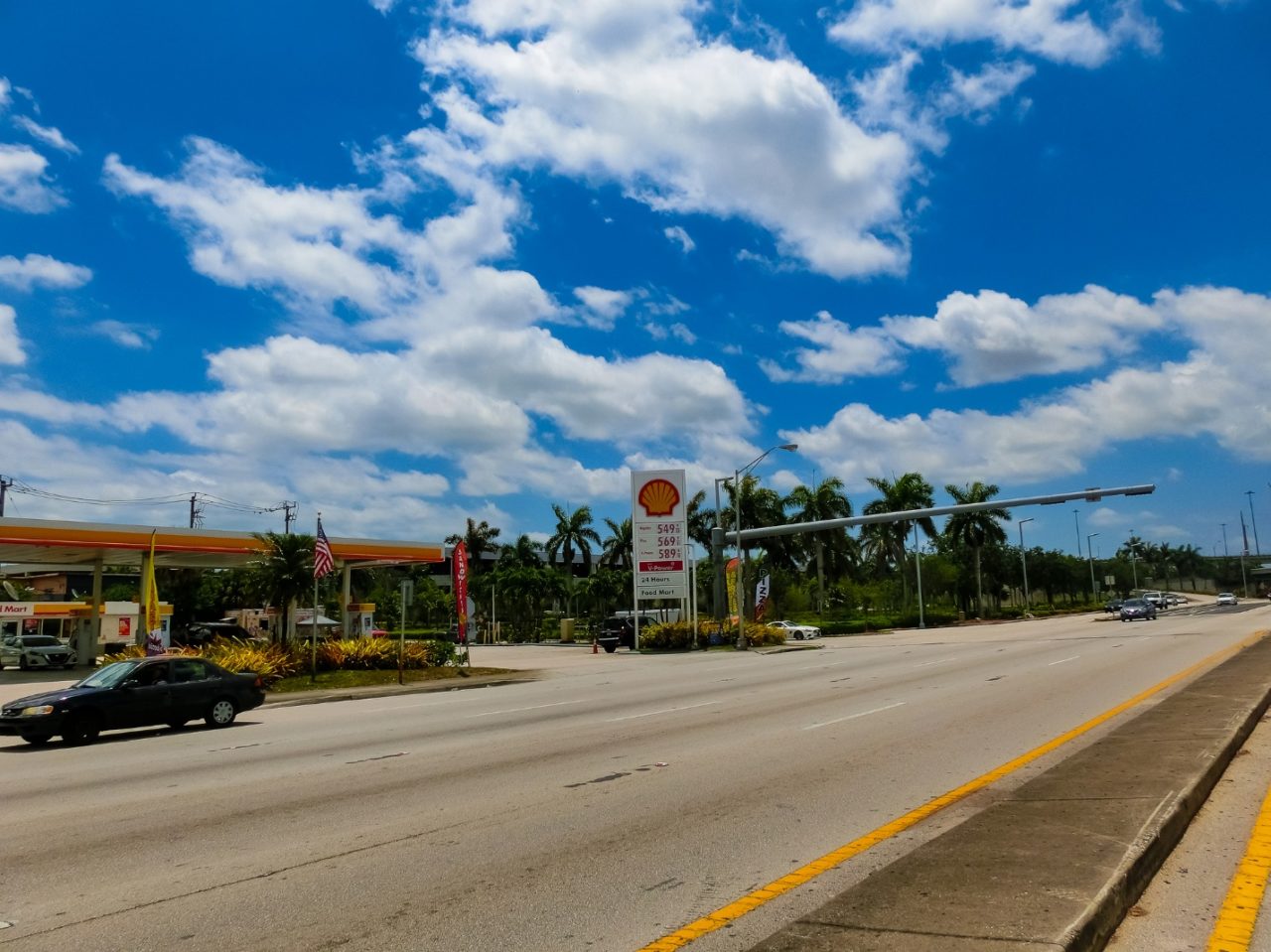 A Shell gas station in Florida
