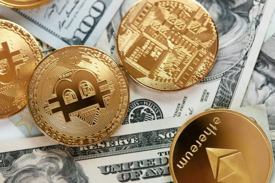 US dollar, Cyrpto currency coins