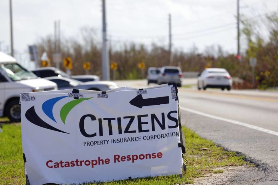 Small road side sign by Citizens property insurance corporation