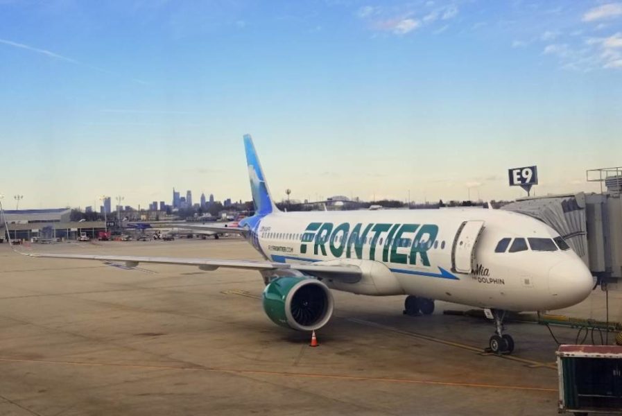 A Frontier Airlines airplane
