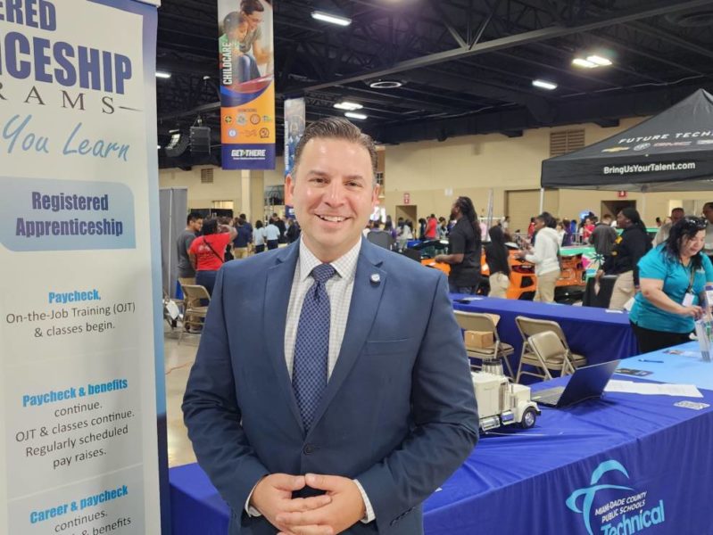 Daniel Espino during a community event