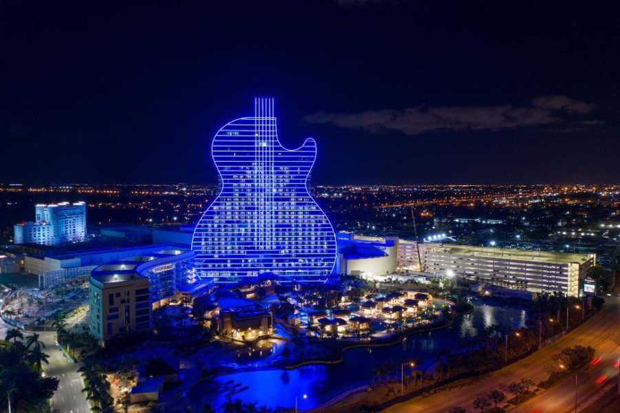 An aerial view of Seminole Hard Rock Hotel & Casino Hollywood
