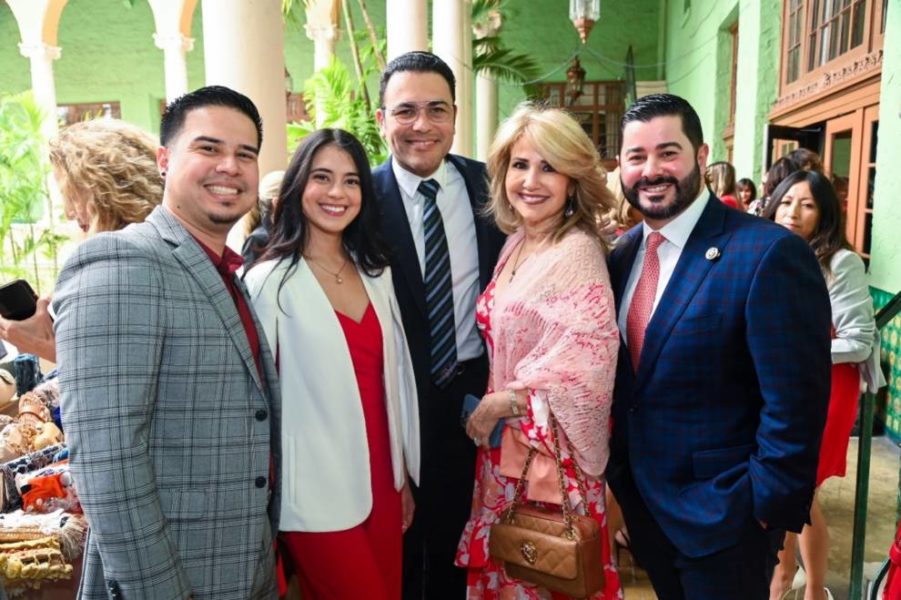 SFLHCC’s Liliam Lopez along with other guests at Fashionably Red Lunch