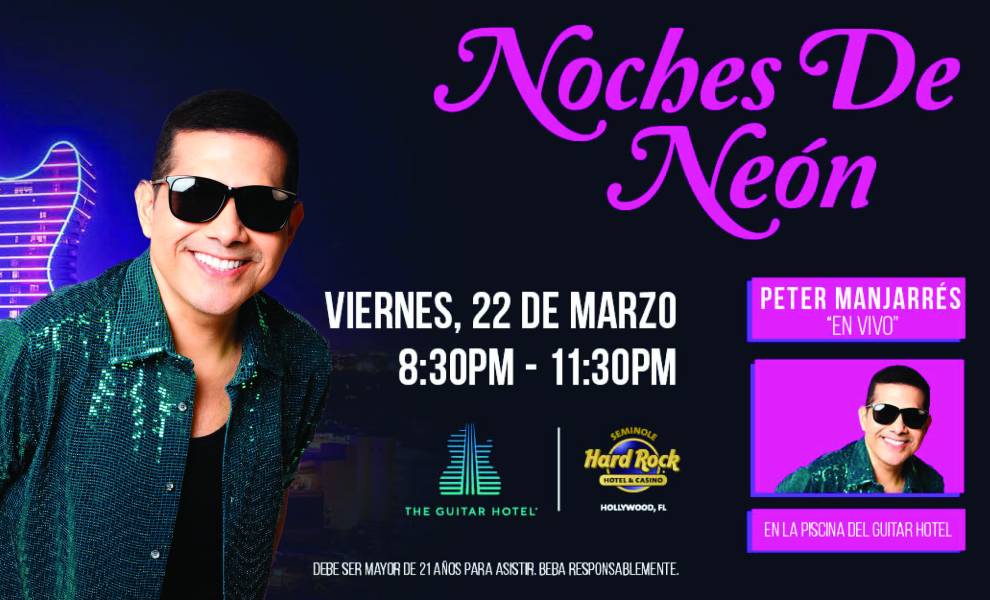 Actuación en vivo de Peter Manjarres en Nochas De Neon Pool Party