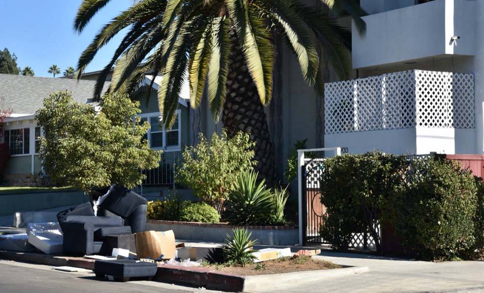 furnishing on a street due to eviction