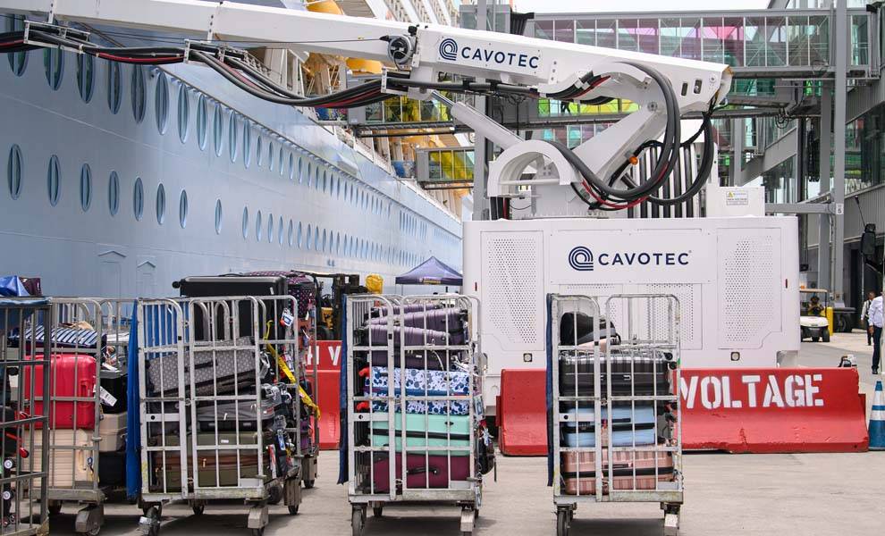 Equipaje cargado en un crucero.