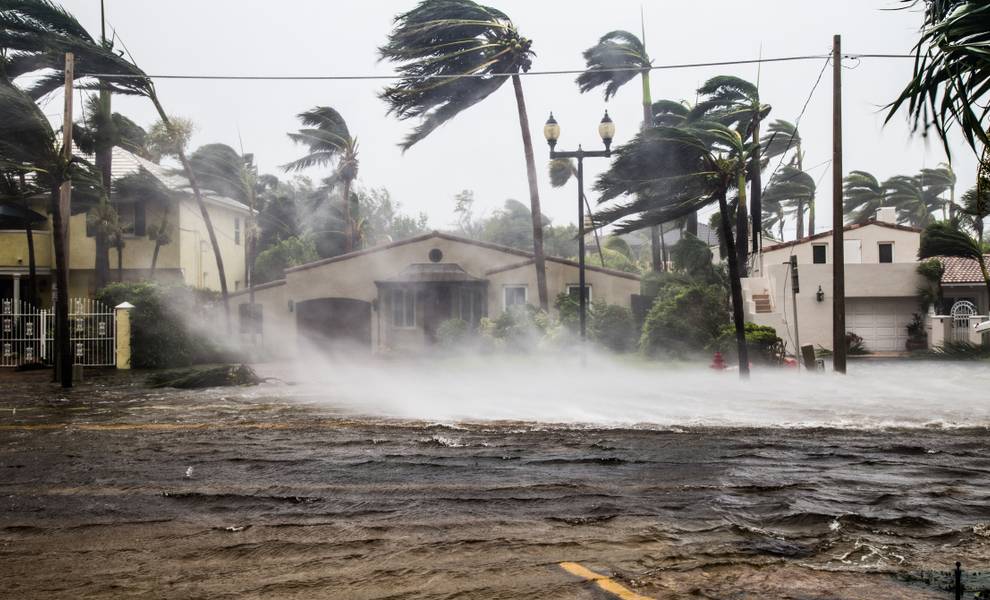 Flooding in Miami, causing widespread damage to homes and businesses.