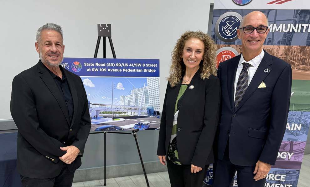 FDOT officials and Jose "Pepe" Diaz at the meeting for a new Pedestrian Bridge.