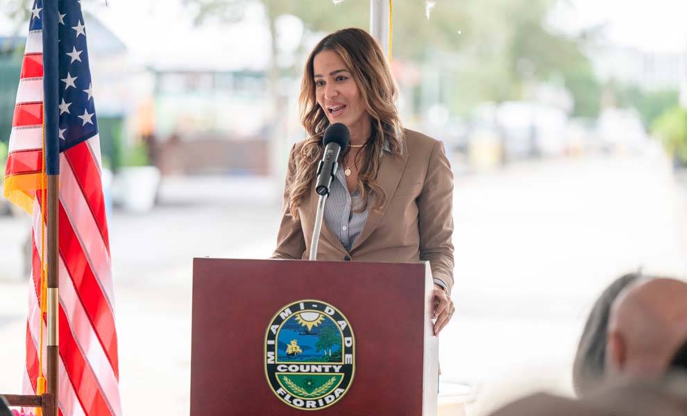 Danielle Cohen Higgins speaks at the Street Sign Designation Ceremony for Jose Rene Infante.