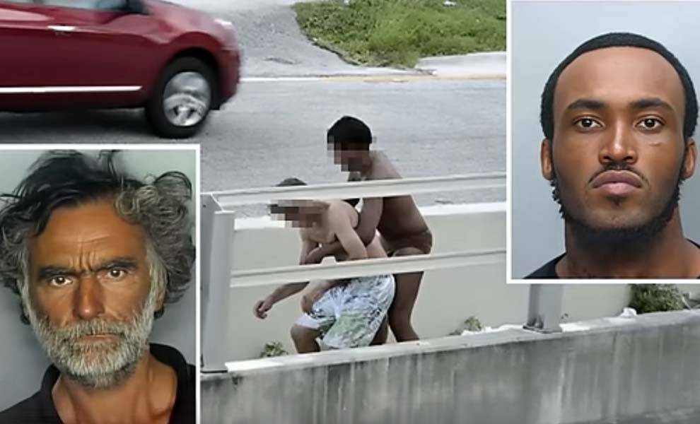 Miami face-chewing incident where man was attacked and bit in the face multiple times.