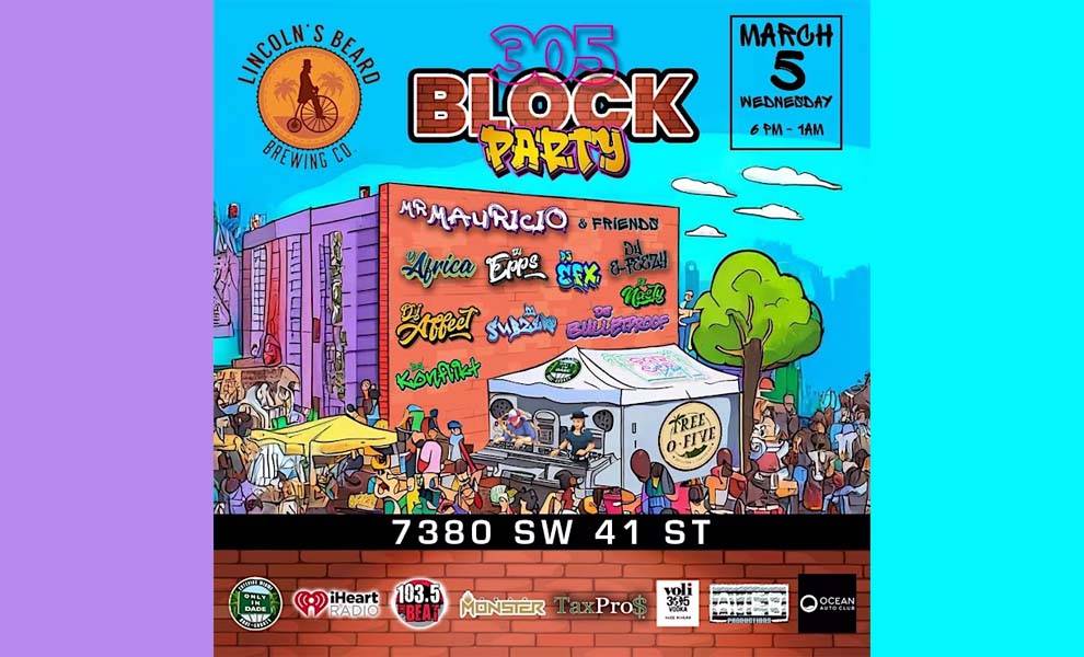 Ilustración de la fiesta del barrio 305 el 5 de marzo.
