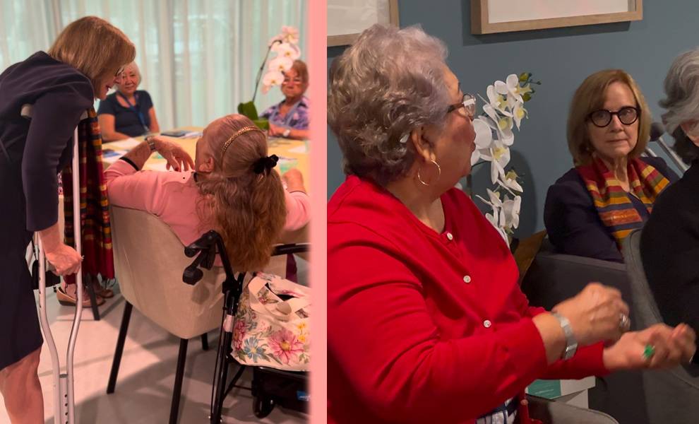 Commissioner Eileen Higgins speaks to seniors in District 5 about scams.