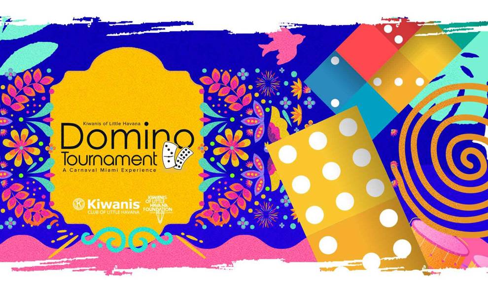 Carnaval Miami 2026 Domino Tournament advertisement.