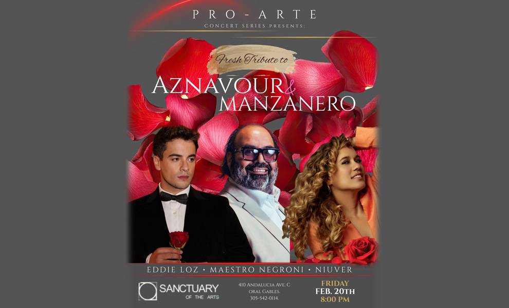 Advertisement for Pro-Arte show Aznavour and Manzanero.